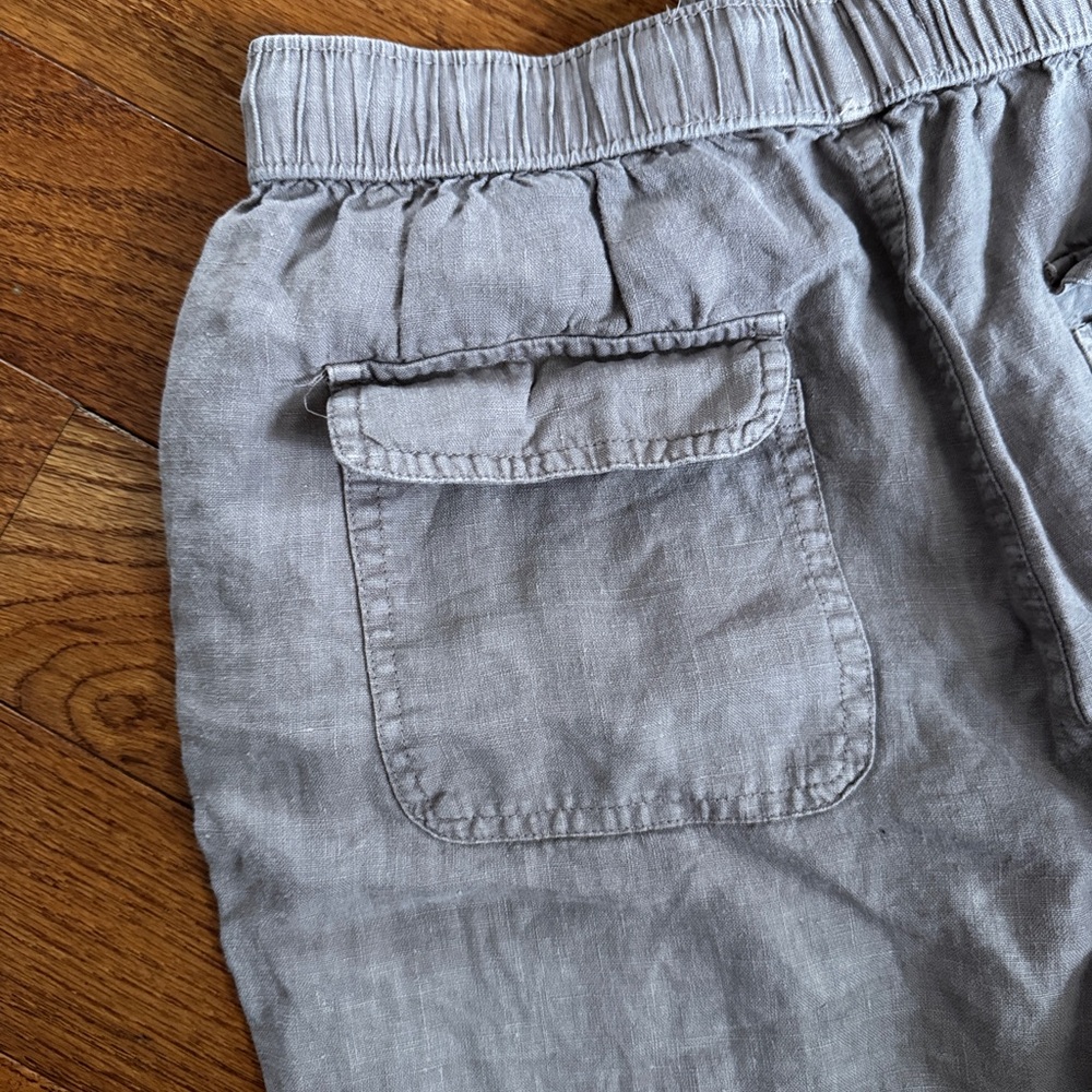 42. Women’s Casual Drawstring Linen Jogger Pants - Tan/Light mauve - Picture 6 of 7